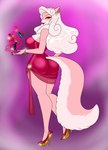 anthro big_breasts big_butt biped breasts butt clothed clothing ear_piercing female footwear fur high_heels looking_back piercing pink_body pink_fur shoes solo whiskers wide_hips crovirus madame_venera_(crovirus) chinchilla chinchillid mammal rodent 2023 hi_res