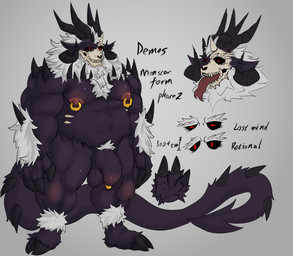 anthro bone fingers flaccid foreskin genital_piercing genitals hooved_fingers hooves horn humanoid_genitalia humanoid_penis male multi_horn nipple_piercing nipples nude overweight overweight_male penis penis_piercing piercing prince_albert_piercing skull skull_head solo text tongue tongue_out demonrat demos_(demonrat) bovid caprine goat mammal monster absurd_res english_text hi_res