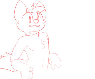 4_fingers ambiguous_gender anthro chest_tuft dialogue eyebrows fingers fur hair outline red_outline red_text simple_background solo standing tail text tuft white_background backsash canid canine mammal 2020 2d_animation animated frame_by_frame reaction_image short_playtime
