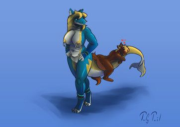 anthro big_tail body_part_transformation breasts brown_body duo female forked_tongue genitals heart_symbol hug imminent_transformation male male/female merge_transformation merging nipple_piercing nipples piercing red_body size_difference tail tail_transformation tongue transformation unusual_anatomy unusual_tail vulva yellow_body tafy_tail cordite aquatic candy_orca_dragon canid canine canis cetacean dolphin hybrid mammal oceanic_dolphin orca toothed_whale wolf absurd_res hi_res