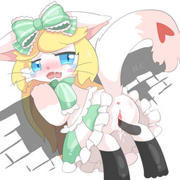 anthro anus female genitals sex solo vulva young colanukl cat_busters domestic_cat felid feline felis mammal 1:1