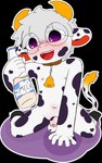 anthro balls bell collar drinking eyewear flaccid foreskin genitals glasses humanoid_genitalia humanoid_penis kneeling male navel nude penis shota solo unretracted_foreskin young littlecowgomoo bovid bovine cattle mammal absurd_res alpha_channel hi_res