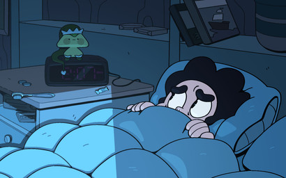 ambiguous_gender armless bed bedding blanket blush brush candy clock dessert detailed_background dot_eyes duo elf_costume food forehead_gem furniture gem hair micro nightstand not_furry on_model peridot_(gem) pillow simple_eyes toony toothbrush discount-supervillain cartoon_network steven_universe smolidot steven_quartz_universe alien gem_(species) human mammal peridot_(gem_species) 16:10 digital_media_(artwork) widescreen