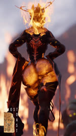 5_fingers big_butt black_body blurred_background breasts butt elemental_manipulation female fingers fire fire_manipulation genitals hands_on_hips hip_sway orange_body pussy solo walking ghostoast digital_extremes tencent warframe ember_(warframe) ember_heirloom_(warframe) grineer humanoid warframe_(species) 2024 3d_(artwork) 3d_animation 9:16 animated digital_media_(artwork) hi_res high_framerate no_sound short_playtime webm