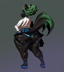 big_butt bottomwear butt cellulite clothing female fur huge_butt piercing simple_background skirt solo tail thick_thighs undersized_clothing wide_hips sinkhaffa squigga mammal digital_media_(artwork) hi_res