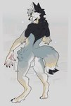 5_fingers anthro anus athletic athletic_anthro athletic_male backsack balls biped black_body black_claws black_fur black_nose black_tail_tip butt cheek_tuft claws digitigrade dipstick_tail facial_tuft fangs finger_claws fingerpads fingers fluffy fur genitals grey_body grey_fur grey_hair hair male male_anthro markings multicolored_body multicolored_fur neck_tuft nude nude_anthro nude_male pawpads perineum pink_pawpads raised_tail rear_view short_hair solo standing tail tail_markings tan_body tan_fur teasing teeth toe_claws tuft white_body white_fur lezified canid canine fox mammal werecanid werecanine werecreature werefox 2023 colored digital_drawing_(artwork) digital_media_(artwork) full-length_portrait hi_res portrait