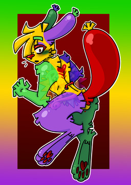 anthro balloon balloon_animal blush exposed exposed_back exposed_balls feet hindpaw inflatable male nude pawpads paws solo sprinkles_in_paws smuddypawz blushcrunch_studio dandy's_world looey_(dandy's_world) toon_(dandy's_world)