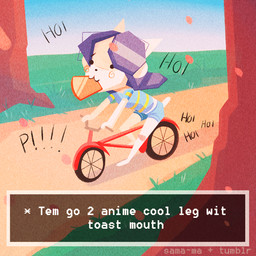 anthro bread clothed clothing food hair solo text toast topwear white_body samazkma undertale undertale_(series) temmie_(undertale) canid canine felid feline mammal tem 1:1