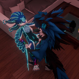 4_ears anal anal_penetration anthro blue_body blue_fur clothing duo erection feathers fleshlight_position fur genitals high-angle_view knot legwear male male/male male_penetrated male_penetrating male_penetrating_male multi_ear nude penetration penis sex slit_penis tail endoras avali avian rexouium 1:1 3d_(artwork) 3d_animation animated digital_media_(artwork) hi_res short_playtime webm