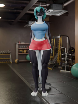 anthro big_breasts big_butt big_tail blue_hair blue_top bottomwear bouncing bouncing_breasts bouncing_butt breasts butt clothing exercise exercise_clothing female gym hair multicolored_body orange_eyes red_bottomwear red_clothing red_shorts shorts solo tail two_tone_body wide_hips alexw95 valorlynz_(modeler) zea_nalya aquatic cetacean dolphin mammal oceanic_dolphin orca toothed_whale 3:4 3d_(artwork) 3d_animation animated digital_media_(artwork) hi_res no_sound short_playtime video