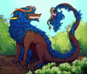 angry claws detailed_background duo fangs feet feral fluffy fur grin horn macro male male/male markings nude plant scar silly size_difference smile tail teeth toe_claws toes tree tuft wings zeysse ark_survival_(series) mythology bolt_(zeysse) kustrin dragon managarmr mythological_creature mythological_scalie reptile scalie digital_media_(artwork)