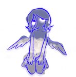 feathered_wings feathers female genitals hair kneeling navel not_furry pussy solo toony wings pupifish clinical_trial angel_martinez angel angel_humanoid humanoid winged_humanoid animated