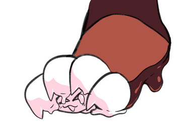 4_toes anthro brown_body candy dessert duo feet food foot_fetish macro multicolored_body s'more simple_background stepped_on stepping_on_another striped_body stripes toeless_(marking) toes two_tone_body white_background white_body bigsteppies food_creature living_candy