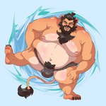 1:1 absurd_res action_pose anthro asian_clothing beard belly big_arms big_belly big_legs big_moobs brown_hair catfolk clothing docdraw_(artist) east_asian_clothing facial_hair felid fur hair hasbro hi_res huge_belly japanese_clothing koto_(yissnakkjr) leonin lion magic:_the_gathering male mammal mawashi moobs morbidly_obese nipples obese orange_body orange_fur overweight overweight_male pantherine pink_nipples plantigrade ponytail pose pubes raised_leg slightly_chubby solo sumo sumo_wrestler tail teeth thick_thighs white_belly wizards_of_the_coast