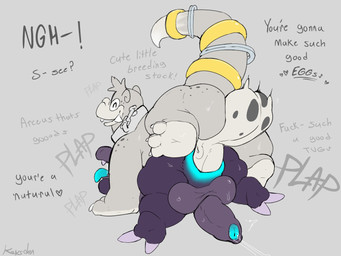 anal balls big_balls big_penis collar dominant dominant_male duo feral genitals grey_body humanoid_genitalia humanoid_penis male male/male moan orgasm penis keys_den nintendo pokemon generation_1_pokemon pokemon_(species) slowbro slowpoke hi_res