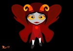 black_background black_hair female hair horn insect_wings lepidopteran_wings lips not_furry red_lips simple_background solo wings yellow_eyes roler42 homestuck ms_paint_adventures aradia_megido alien alien_humanoid deity horned_humanoid humanoid troll_(homestuck) winged_humanoid