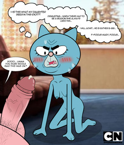 3_toes 4_fingers age_difference anthro anthro_on_anthro areola arm_support asking asking_another balls belly belly_hair bent_legs big_areola big_balls big_belly big_eyes big_nipples big_penis biped black_eyebrows black_eyes black_markings black_pubes black_text blue_areola blue_body blue_breasts blue_ears blue_floor blue_fur blue_nipples blue_sky blurred_background blush blush_lines blushing_profusely bodily_fluids body_hair breasts brown_sofa collarbone curtains curtains_open dark_markings day dialogue duo elderly elderly_anthro elderly_female ellipsis erect_nipples erection extended_arms eyebrows eyelashes facial_markings fangs feet female fingers floor foreskin forward_arm_support frown fur furniture genital_fluids genitals glans glistening glistening_genitalia glistening_glans glistening_penis hairy_balls head_markings huge_hips huge_penis humanoid_genitalia humanoid_penis imminent_sex inner_monologue inside insult internal_wall interrobang interspecies iris kneeling light_areola light_body light_fur light_markings light_nipples living_room logo long_arms looking_at_another looking_at_another's_genitalia looking_at_another's_penis looking_at_genitalia looking_at_partner looking_at_penis male male/female markings mature_anthro mature_female mature_male medium_breasts mostly_offscreen_anthro mostly_offscreen_character mostly_offscreen_male mother-in-law mother-in-law_and_son-in-law muzzle_(marking) name_drop name_in_dialogue name_in_inner_monologue nipples no_pupils nude nude_anthro nude_female nude_male obese obese_anthro obese_male older_female on_model open_frown open_mouth overweight overweight_anthro overweight_male penis pink_balls pink_body pink_fur pink_glans pink_nose pink_penis pink_tongue plant plantigrade pointy_ears precum prick_ears pubes question red_blush retracted_foreskin round_head round_nose sagging_breasts screencap screencap_background shadow sky sofa son-in-law speech_bubble stuttering sweat sweatdrop tailless talking_to_another talking_to_partner tan_wall teeth text thick_eyebrows thick_penis thinking thought_bubble three-quarter_view toes tongue tree tsundere vein veiny_penis wall_(structure) whisker_markings white_markings white_sclera white_speech_bubble white_thought_bubble wide_hipped_anthro wide_hipped_female wide_hips window wrinkles younger_male vwhiskers cartoon_network the_amazing_world_of_gumball mary_senicourt richard_watterson domestic_cat felid feline felis lagomorph leporid mammal rabbit 2026 artist_name digital_drawing_(artwork) digital_media_(artwork) english_text hi_res pseudo_incest_(lore)