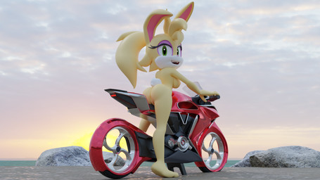 breasts curvy_figure eyelashes female green_eyes motorcycle nude open_mouth plantigrade rear_view solo sunset vehicle rotalice2 milambre71_(modeler) archie_comics sega sonic_the_hedgehog_(archie) sonic_the_hedgehog_(comics) sonic_the_hedgehog_(series) bunnie_rabbot lagomorph leporid mammal rabbit 16:9 3d_(artwork) digital_media_(artwork) hi_res widescreen