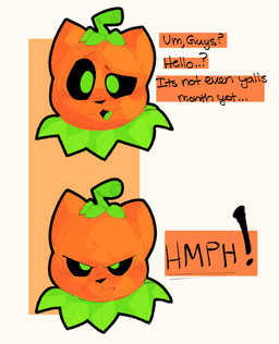 angry anthro black_nose black_sclera exclamation_point eyebrows food for_a_head front_view fruit fur green_body green_eyes green_fur half-closed_eyes holidays male multicolored_body multicolored_fur narrowed_eyes one_eye_half-closed orange_body orange_ears orange_fur plant pumpkin pumpkin_head question_mark raised_eyebrow solo text tongue two_tone_body two_tone_fur sushiamazing halloween pumkat domestic_cat elemental_creature felid feline felis flora_fauna food_creature mammal object_head 2025 absurd_res digital_media_(artwork) english_text hi_res