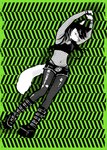 abstract_background alternative_fashion anthro arms_above_head biped boots brass_knuckles clothing female fishnet_clothing footwear melee_weapon midriff pattern_background platform_boots platform_footwear scene_(fashion) shoes simple_background slim_anthro slim_female solo standing tail weapon epilepsy_warning remy_boydell 920london image_comics hana_venom canid canine mammal 2023 absurd_res green_theme hi_res official_art restricted_palette