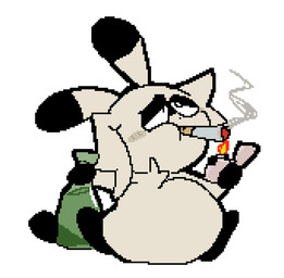 ambiguous_anthro ambiguous_gender anthro belly biped black_arms black_body black_ear_tips black_eyelids black_feet black_fur black_nose black_tail blush blush_lines bottle cheek_blush chest_tuft cigarette cigarette_in_mouth cigarette_smoke container cross-eyed different_sized_pupils dipstick_ears dot_nose ear_markings eye_roll featureless_crotch feet front_view fur glass_bottle gloves_(marking) green_bottle hair half-closed_eyes holding_bottle holding_container holding_lighter holding_object lighter lighting_cigarette lit_cigarette long_ears markings monotone_background monotone_belly monotone_face monotone_hair monotone_tail mouth_closed multicolored_body multicolored_ears multicolored_fur narrowed_eyes nude_ambiguous nude_anthro object_in_mouth puffed_cheeks short_legs simple_background sitting sitting_on_ground smoke smoking smoking_cigarette solo tail tan_arms tan_belly tan_body tan_ears tan_face tan_fur tan_hair tan_tuft tuft two_tone_arms two_tone_body two_tone_ears two_tone_fur white_background wide_hips meatcanister daniel_(meatcanister) mammal 2026 digital_media_(artwork) english_description full-length_portrait pixel_(artwork) portrait male_(lore)