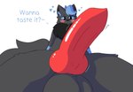 anthro balls between_legs big_balls big_penis blue_sclera blush dialogue first_person_view fluffy fluffy_chest fluffy_tail genital_focus genitals hair half-closed_eyes heart_symbol knot knotted_penis looking_at_viewer looking_down looking_down_at_viewer low-angle_view male markings narrowed_eyes nude_male penis penis_focus pov_penis_closeup presenting presenting_balls presenting_penis short_hair solo spread_legs spreading tail thick_thighs sugar_but_nsfw sugar_(sugar_but_nsfw) canid canine canis mammal wolf colored_sketch digital_drawing_(artwork) digital_media_(artwork) hi_res shaded sketch