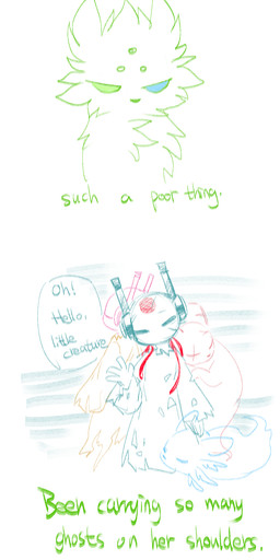 ambiguous_gender antenna_wire biped blue_eyes cheek_tuft chest_tuft cloak clothed clothing dialogue ellipsis eye_scar eyes_closed facial_markings facial_scar facial_tuft feral fluffy forehead_markings fully_clothed green_eyes green_nose group half-closed_eyes head_markings head_tuft heterochromia looking_at_viewer machine markings mouthless narrowed_eyes scar simple_background speech_bubble standing text torn_clothing tuft white_background wire nekoyashiki rain_world videocult five_pebbles_(rain_world) hunter_(rain_world) looks_to_the_moon_(rain_world) rivulet_(rain_world) saint_(rain_world) ghost humanoid iterator_(rain_world) mammal robot robot_humanoid slugcat spirit 2023 absurd_res colored colored_line_art comic digital_media_(artwork) english_text hi_res