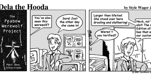 clothed clothed_male clothing computer dialogue electronics hair human_only male necktie not_furry offscreen_character solo text style_wager dela_the_hooda human mammal 2001 comic english_text greyscale monochrome