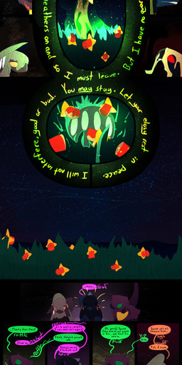 dialogue fantasy female feral flower lake magic male night plant text water thepatchedragon dragonscape mythology forl_(thepatchedragon) gila_(thepatchedragon) hiker_(thepatchedragon) jat_(thepatchedragon) lesavira_(thepatchedragon) rara_(thepatchedragon) dinosaur dragon drekir mythological_creature mythological_scalie prehistoric_species reptile saurischian scalie theropod absurd_res comic hi_res