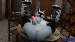 against_surface anthro anus arm_wrapping arm_wraps balls barrel butt chair cheek_tuft claws facial_markings facial_tuft feet foot_grab fur furniture fuzzy genitals grey_body grey_fur head_markings holding_both_legs humanoid_genitalia humanoid_penis inside leg_wrap leg_wraps legs_up looking_at_viewer lying male markings mask_(marking) muscular muscular_anthro muscular_male nude on_back on_table open_mouth open_smile pawpads penis presenting presenting_anus presenting_hindquarters prick_ears red_eyes smile solo spread_legs spreading table teeth tongue tongue_out tuft wrapped_arms wrapped_legs wraps camseven dreamworks puss_in_boots_(dreamworks) death_(puss_in_boots) death_(valorlynz) canid canine canis mammal wolf 3d_(artwork) digital_media_(artwork) hi_res