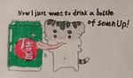 beverage_can male text tongue tongue_out shuoying 7_up felid feline mammal english_text traditional_media_(artwork)