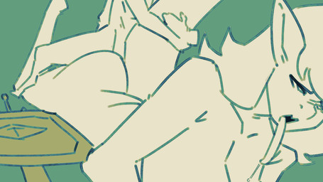 anthro anthro_penetrated big_butt bouncing_butt bovid_horn breasts butt butt_from_the_front butt_jiggle caprine_horn duo faceless_character faceless_human faceless_male fangs female female_on_human female_penetrated from_behind_position goat_horn hair horn human_on_anthro human_penetrating human_penetrating_anthro interspecies jiggling larger_anthro larger_female larger_penetrated long_hair lying male male/female male_on_anthro male_penetrating male_penetrating_female melee_weapon non-mammal_breasts nude on_front penetration penile penile_penetration raised_tail sex shield size_difference smaller_anthro smaller_human smaller_male sword tail tail_grab teeth tongue tongue_out weapon saucymauler mythology campfire_(buttocher) dragon human mammal mythological_creature mythological_scalie reptile scalie wingless_dragon 16:9 2d_animation animated digital_media_(artwork) frame_by_frame widescreen