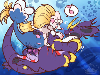 3_toes animal_genitalia balls black_sclera blonde_hair blue_body blue_skin blush bodily_fluids breasts bubble claws countershading digitigrade duo erection eye_contact eyelashes feet female female_on_top female_penetrated genital_fluids genitals hair interspecies knot knotted_penis larger_male looking_at_another male male/female male_on_bottom male_penetrating male_penetrating_female musical_note musical_symbol nipples on_bottom on_top paws penetration penile penile_penetration penis penis_in_vagina pink_nose purple_body purple_skin red_eyes sex size_difference smaller_female smaller_penetrated snout speech_bubble symbol toes underbite vaginal vaginal_fluids vaginal_penetration vulva white_body white_countershading white_skin whimsydreams nintendo pokemon generation_1_pokemon generation_7_pokemon hybrid nidoking pokemon_(species) primarina shiny_pokemon 4:3
