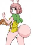 alternate_color anthro anus big_tail biped bottomless butt cape clothed clothing corset female fur genitals gloves hair handwear lingerie long_ears looking_at_viewer no_underwear pink_body pink_fur pink_hair pussy sideless_clothing simple_background solo tail topwear white_background kurita one_piece carrot_(one_piece) domestic_rabbit dutch_rabbit lagomorph leporid mammal minkmen_(one_piece) oryctolagus rabbit 2015 hi_res