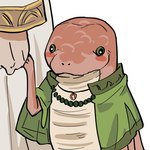 blush cape clothing dress female green_eyes hand_holding jewelry necklace red_body red_scales red_skin robe scales simple_background bonedwoo elden_ring fromsoftware tanith_(elden_ring) zorayas human legged_snake mammal manserpent reptile scalie snake 1:1 hi_res