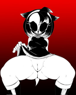 accessory anthro black_eyes bone boots bracelet butt butt_from_the_front clothed clothing clothing_lift dress dress_lift eyeless fangs female footwear genitals gloves hair_accessory hairband handwear jewelry no_underwear presenting presenting_vulva red_background shoes simple_background skull skull_head solo spread_legs spreading tail teeth vulva white_body 1lastshadow1 sega sonic.exe_(creepypasta) sonic_the_hedgehog_(series) amy_rose eulipotyphlan hedgehog mammal hi_res