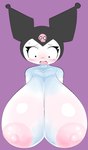 alternate_breast_size anthro areola big_areola big_breasts breasts clothing countershading female hat headgear headwear huge_breasts solo surprised_expression savagensfw onegai_my_melody sanrio kuromi demon shaded