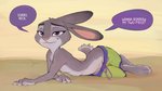 16:9 2020 anthro barefoot breasts cheek_tuft claws clothed clothing countershade_torso countershading crossdressing crotch_lines dialogue dipstick_ears disney ear_markings english_text facial_tuft feet female fur grey_body grey_fur half-closed_eyes head_tuft hi_res judy_hopps lagomorph leporid looking_at_viewer low-riding male_swimwear_challenge mammal multicolored_body multicolored_ears multicolored_fur name_drop name_in_dialogue narrowed_eyes nipples purple_eyes purple_speech_bubble rabbit samur_shalem scut_tail short_tail signature simple_background small_breasts smile solo speech_bubble swimming_trunks swimwear swimwear_swap tail text toe_claws topless tuft two_tone_body two_tone_fur v-cut white_body white_countershading white_fur white_text widescreen zootopia