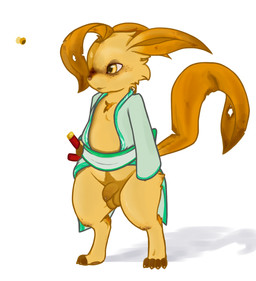 alternate_color anthro anthrofied asian_clothing balls biped bottomless clothed clothing digitigrade east_asian_clothing flaccid foreskin genitals japanese_clothing kimono male melee_weapon penis pokemorph solo standing sword weapon coast_(artist) nintendo pokemon fan_character kuchiba-iro eeveelution generation_4_pokemon leafeon pokemon_(species) digital_media_(artwork) hi_res source_request