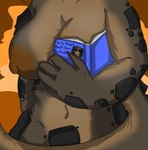 anthro areola big_breasts book breast_squish breasts brown_areola brown_nipples covering covering_breasts female muscular muscular_anthro nipples one_breast_out solo squish tail noonearts book_and_boob fallout microsoft deathclaw reptile scalie absurd_res hi_res meme
