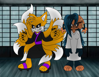 9_tails angry anthro asian_clothing big_breasts black_eyes black_hair black_nose breasts brown_body claws clothed clothing creepy duo east_asian_clothing feet female fingers frown frowning_at_viewer fur glowing_pupils hair horror_(theme) inside japanese_architecture japanese_clothing kimono living_room looking_at_viewer male male/female markings multi_tail narrowed_eyes nightgown pupils simple_background smile smiling_at_viewer smirk smirking_at_viewer standing tail teeth text topwear tuft white_pupils weebmochi69 archie_comics mythology sega sonic_the_hedgehog_(archie) sonic_the_hedgehog_(comics) sonic_the_hedgehog_(series) miles_prower nicole_the_lynx canid canine digital_creature felid feline fox ghost humanoid lynx mammal monster spirit absurd_res digital_drawing_(artwork) digital_media_(artwork) english_text hi_res shaded