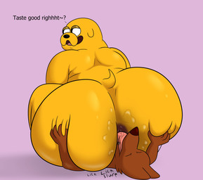 anal anthro anus big_butt black_nose black_sclera bodily_fluids brown_body brown_ears brown_fur brown_nose butt butt_grab duo eyes_closed facesitting fangs fur half-closed_eyes hand_on_butt huge_butt looking_back looking_pleasured lying male male/male male_rimmed male_rimming male_rimming_male narrowed_eyes obese obese_anthro obese_male on_back onomatopoeia oral overweight overweight_anthro overweight_male purple_background question_mark rear_view rimming rimming_male saliva sex sharp_teeth short_tail simple_background sitting_on_another smile sound_effects tail teeth text thick_thighs three-quarter_view tongue tongue_out white_eyes yellow_body yellow_ears yellow_fur yellow_tail colossalstars adventure_time cartoon_network jake_the_dog mr._fox_(adventure_time) canid canine canis domestic_dog fox mammal 2025 absurd_res digital_media_(artwork) english_text hi_res