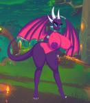 activision anthro anthrofied big_breasts blue_eyes breasts cocaine-leopard conditional_dnp curvy_figure cynder dragon featureless_crotch female hi_res horn huge_breasts jewelry long_legs mythological_creature mythological_scalie mythology night nipples non-mammal_breasts outside scalie solo spyro_the_dragon standing tail thick_thighs voluptuous wide_hips wings