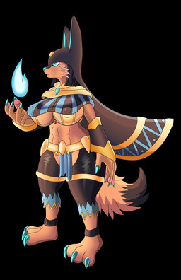 abs anthro big_breasts breasts claws clothed clothing female fire gold_(metal) nipple_outline palmorph solo thick_thighs wide_hips zardoseus egyptian_mythology middle_eastern_mythology mythology palworld pocketpair anubis anubian_jackal anubis_(pal) canid canine canis deity jackal mammal pal_(species) absurd_res hi_res portrait