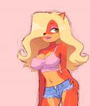 anthro big_breasts breasts cleavage clothed clothing female midriff navel solo kempferzero activision crash_bandicoot_(series) tawna_bandicoot bandicoot mammal marsupial 2017