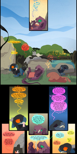 day dialogue fantasy female feral male pond relaxing sky text water thepatchedragon dragonscape mythology forl_(thepatchedragon) hiker_(thepatchedragon) jat_(thepatchedragon) rara_(thepatchedragon) dinosaur dragon drekir mythological_creature mythological_scalie prehistoric_species reptile saurischian scalie theropod absurd_res comic english_text hi_res