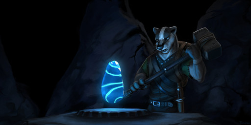anthro armor artifact backpack belt cave clothed clothing dagger fully_clothed hammer male maul melee_weapon rock scabbard sledgehammer solo tools weapon temiree armello league_of_geeks badger mammal mustelid musteline 2016 hi_res
