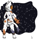 anthro astronaut balls big_breasts breasts butt genitals gynomorph intersex nude rear_view space standing felestell family_guy peter_griffin calico_cat domestic_cat felid feline felis mammal 1:1 absurd_res hi_res signature tagme