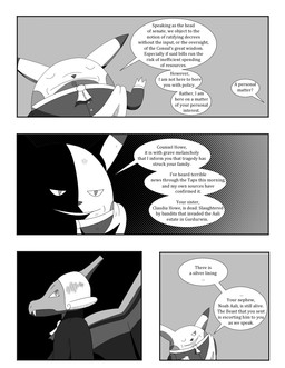 black_text cheek_spots clothed clothing dialogue duo ellipsis eyes_closed hair looking_at_another male mouth_closed one_eye_closed open_mouth open_smile pupils question_mark sharp_teeth smile speech_bubble talking_to_another teeth text white_sclera wings trainer-mana nintendo pokemon pokemon_mystery_dungeon spike_chunsoft charizard generation_1_pokemon pikachu pokemon_(species) 2022 comic digital_media_(artwork) english_text monochrome