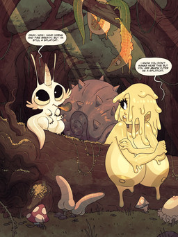 ambiguous_gender antennae_(anatomy) big_breasts breasts dialogue female feral forest fungus goo_hair group horn huge_breasts humanoid_pointy_ears multi_limb mushroom nipples nude nude_female nude_humanoid phallic_mushroom plant pointy_ears pseudo_hair smoke speech_bubble tail text tree trio white_body yellow_body rapscallion animal_humanoid gastropod gastropod_humanoid humanoid lizard mollusk mollusk_humanoid reptile scalie snail_humanoid splatcat 2025 english_text hi_res